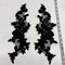 1 Pair Beaded & Corded Floral Lace Applique Embroidered on 100% Polyester Net Mesh 15" X 3.5" Each Side